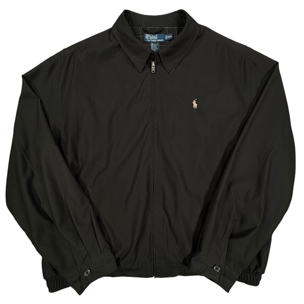 Vintage Polo Ralph Lauren Harrington Jacket Mens XXL Black Full Zip Bi-Swing Y2K